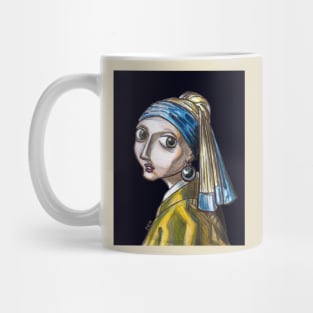 Caricature Girl with a Pearl Earring Mug